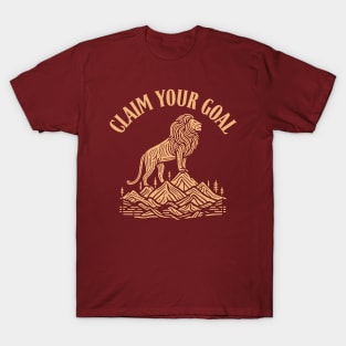 "Peak Dominance" Lion and Goal Achievement T-Shirt